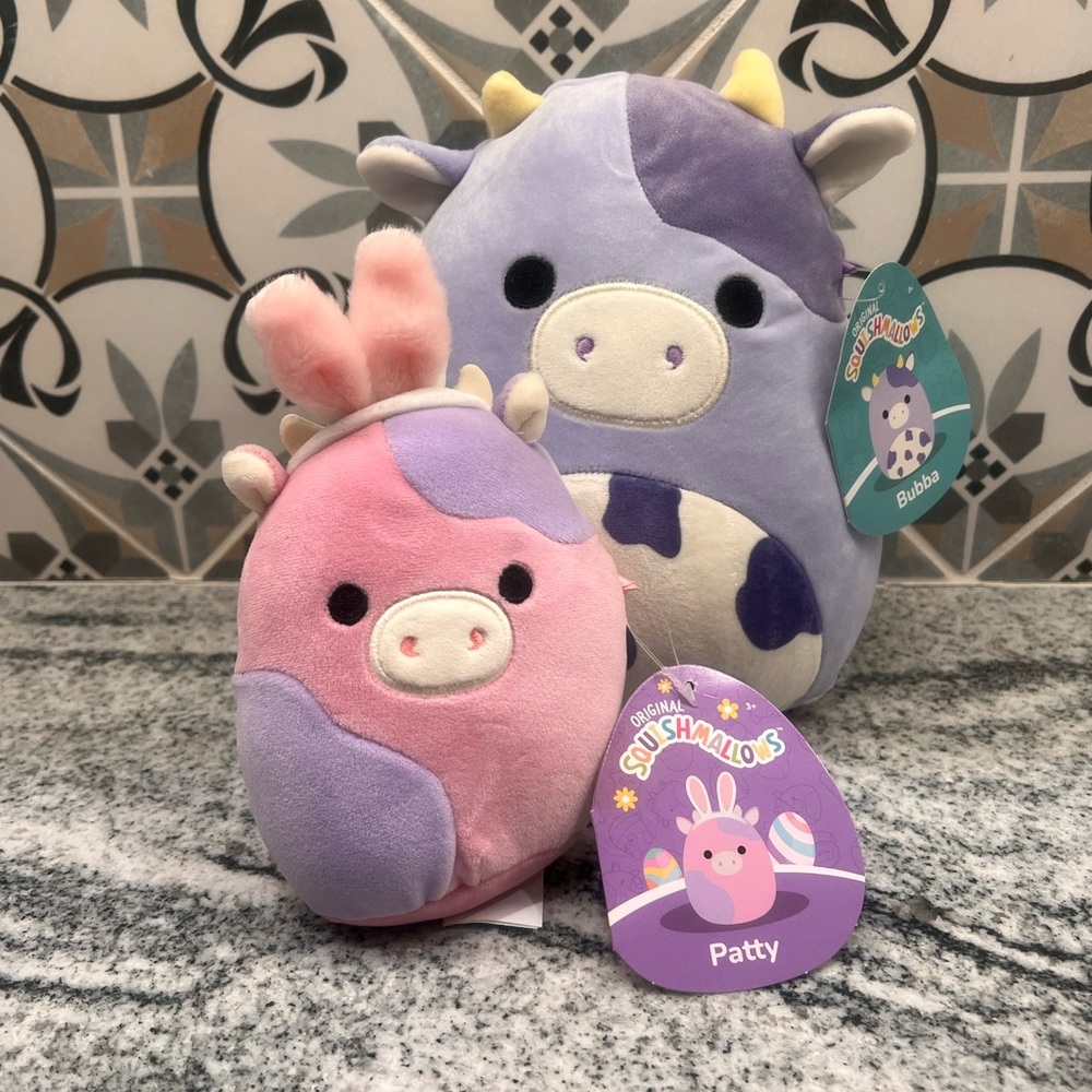 Squishmallows Patty and Bubba Plush Toy Set - Pink and Purple